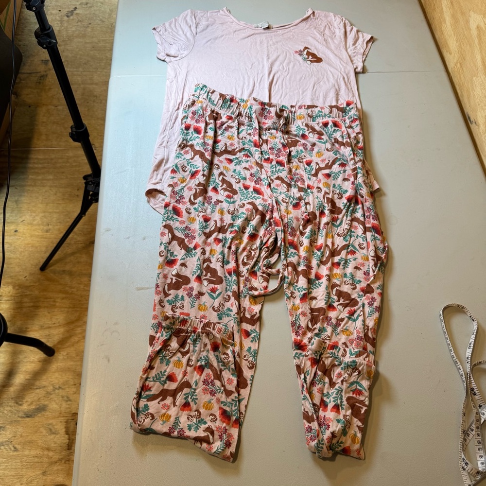LOFT Pink Floral Fox Women's Pajamas
